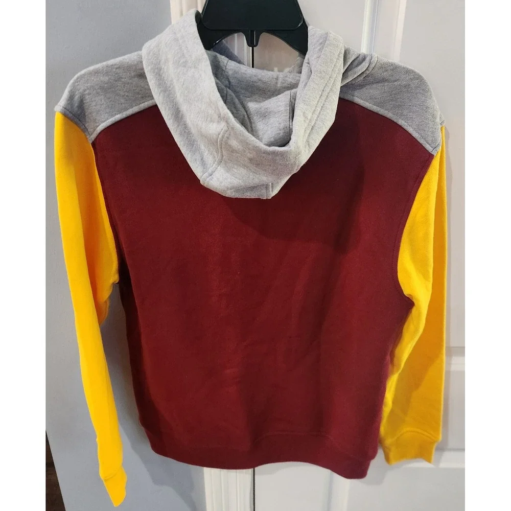 Washington Commanders Youth Hoodie Colorblock NFL Pullover Burgundy Yellow Grey